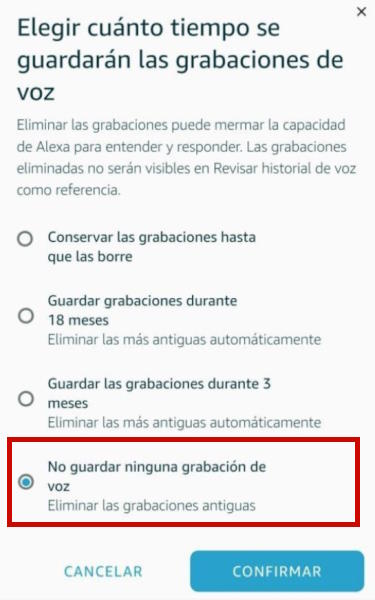 privacidad en alexa