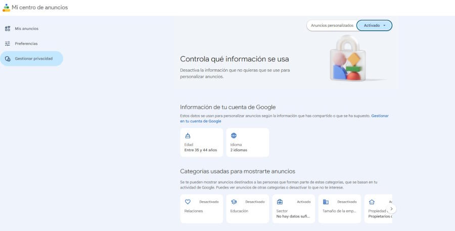 qué sabe google de mí