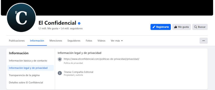 política de privacidad para facebook