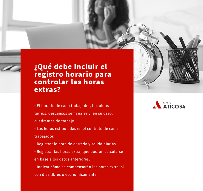 incliur el registro horario de las horas extraordinarias