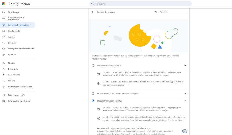 rechazar cookies automáticamente