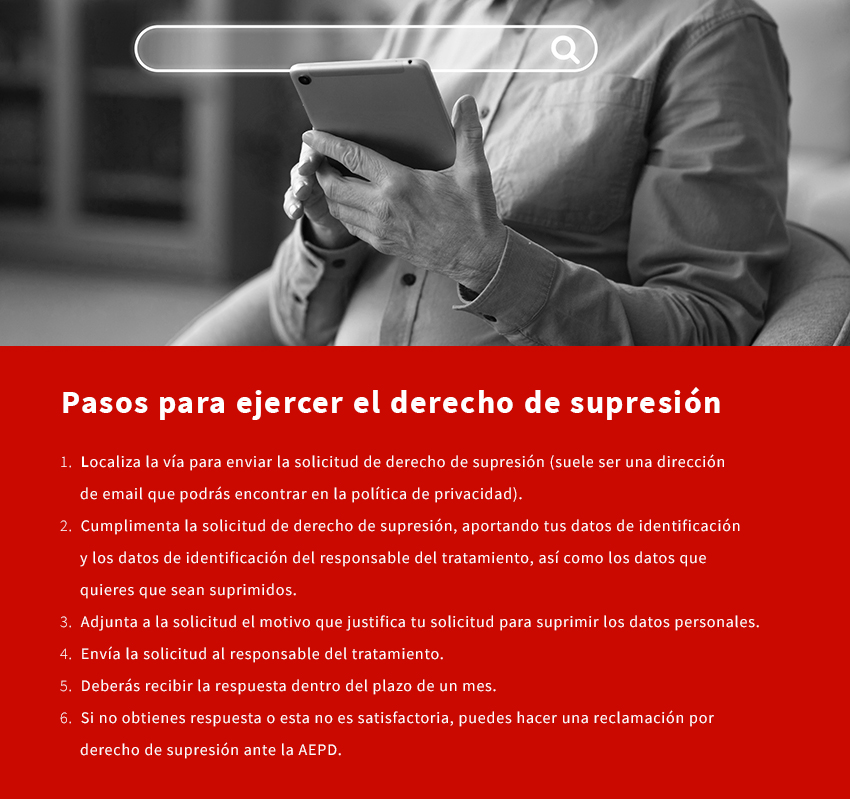pasos para ejercer derecho supresión